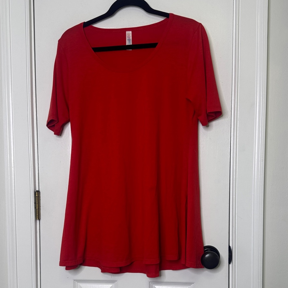 LuLaRoe Solid Red Swing Tunic Top Size Small